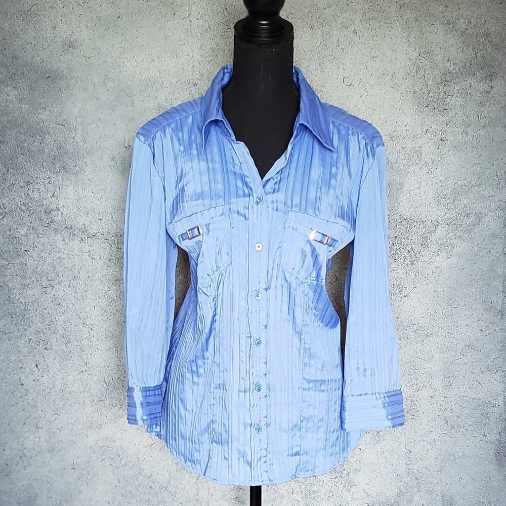 Clichy Womens Blue Top Size L